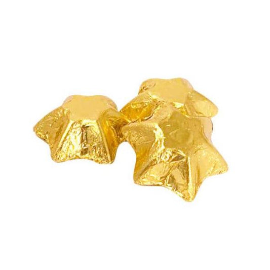 Chocolatier Australia Christmas Premium Quality Solid Milk Chocolate Stars in Gold Foil