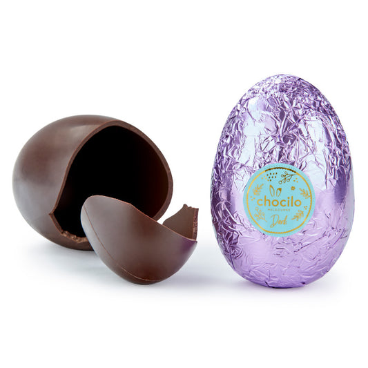 100g Chocolatier Australia Dark Chocolate Easter Egg Pastel Purple Foil